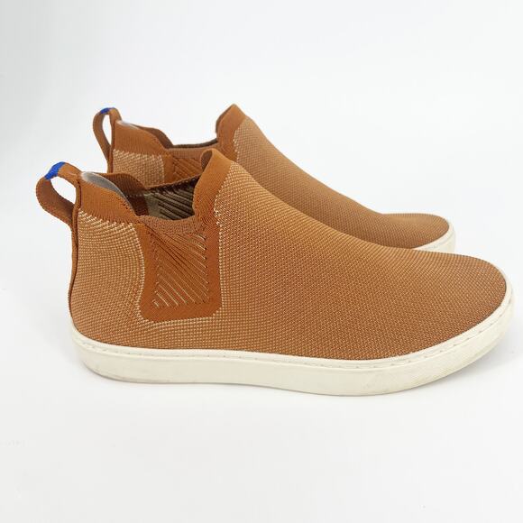 Rothy's Chelsea Ankle Boot Sneakers Fawn Knit Casual Size 8 - Picture 2 of 9